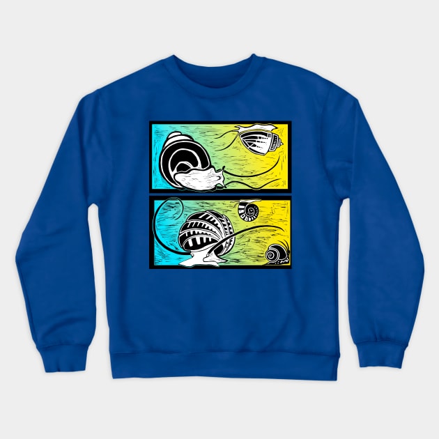 Pomacea bridgesii aquarium snail Crewneck Sweatshirt by VicaVeresk